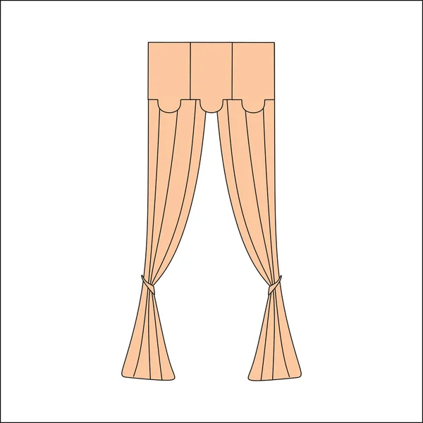 Vorhänge. Innentextilien. Textilien für die Inneneinrichtung ske — Stockvektor