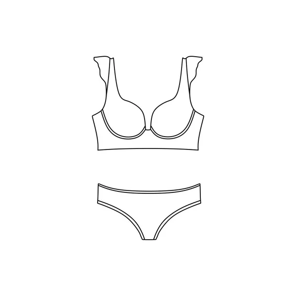 Drawn vector. Lingerie. underwear. panties. bra. bustiers. — Stock Vector