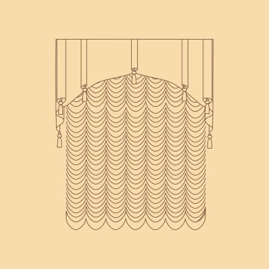 perdeler. iç Tekstil. İç Dekorasyon Tekstil sketc