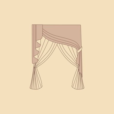 vektör çizin. Tasarım perde windows kroki. 