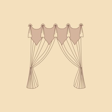 vektör çizin. Tasarım perde windows kroki. 