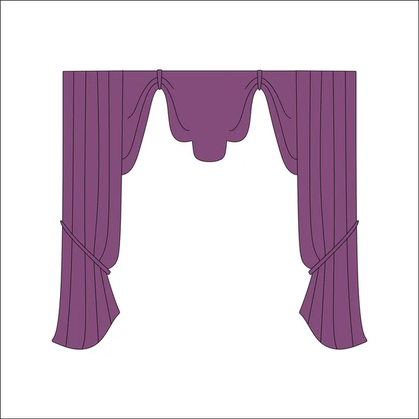 Perdeler. iç Tekstil. İç Dekorasyon Tekstil — Stok Vektör