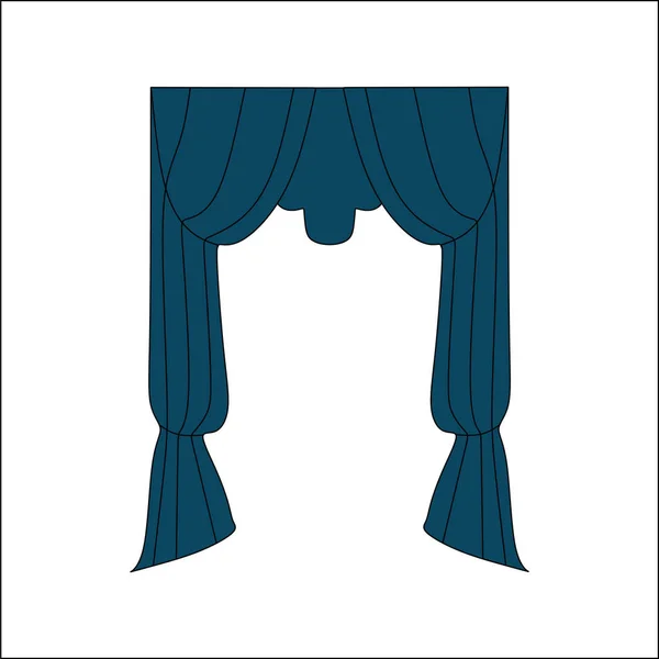 Curtains. interior textiles.   interior decoration textiles sket — Stock Vector
