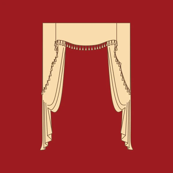 Curtains. interior textiles.  interior decoration textiles sketc — Stock Vector