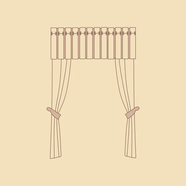 vector tekenen. schets ontwerp gordijnen windows — Stockvector ... vector tekenen. schets ontwerp gordijnen windows — Stockvector ...