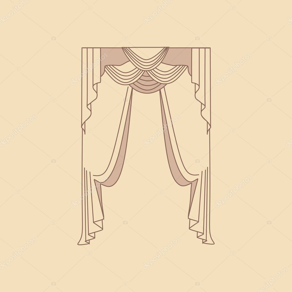 vector tekenen. schets ontwerp gordijnen windows — Stockvector ... vector tekenen. schets ontwerp gordijnen windows — Stockvector ...