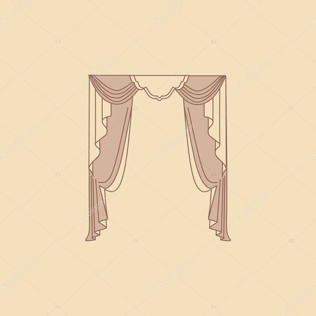 vector tekenen. schets ontwerp gordijnen windows — Stockvector ... vector tekenen. schets ontwerp gordijnen windows — Stockvector ...