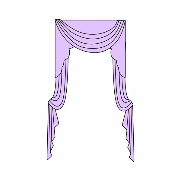 Rideaux Design intérieur sketch.Window rideaux — Image vectorielle