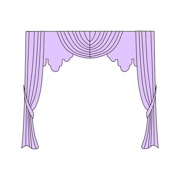 Cortinas Diseño de interiores sketch.Window cortinas — Archivo Imágenes Vectoriales