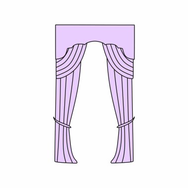 İç tasarım kroki perdeler. Pencere perdeleri