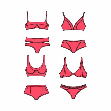  Vektör iç çamaşırı arka plan. İç çamaşırı. Sütyen ve külot. Seksi 