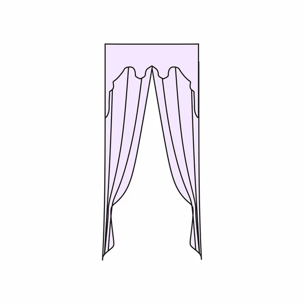 Curtains Interior design sketch.Window curtains — Stock Vector