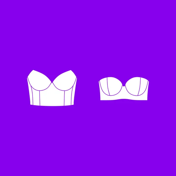 Beha's en slipjes. Sexy lingerie en broek. Lingerie vector. — Stockvector