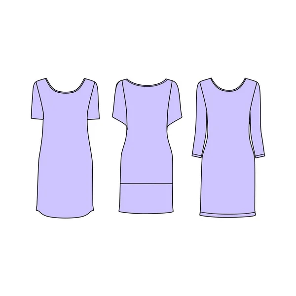 Kadın homewear. nightdress. Geceliği. ev elbise. Jersey elbise — Stok Vektör