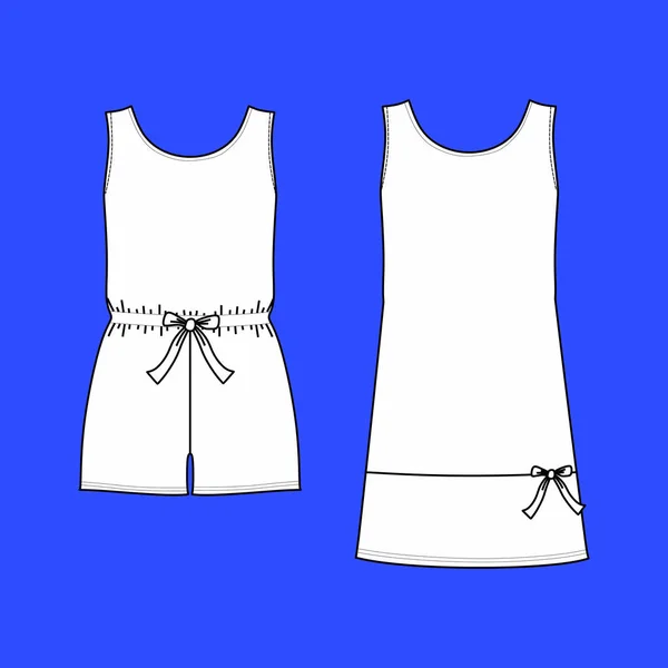 Vrouwen homewear. pyjama's jersey. korte broek en top. kleding. — Stockvector