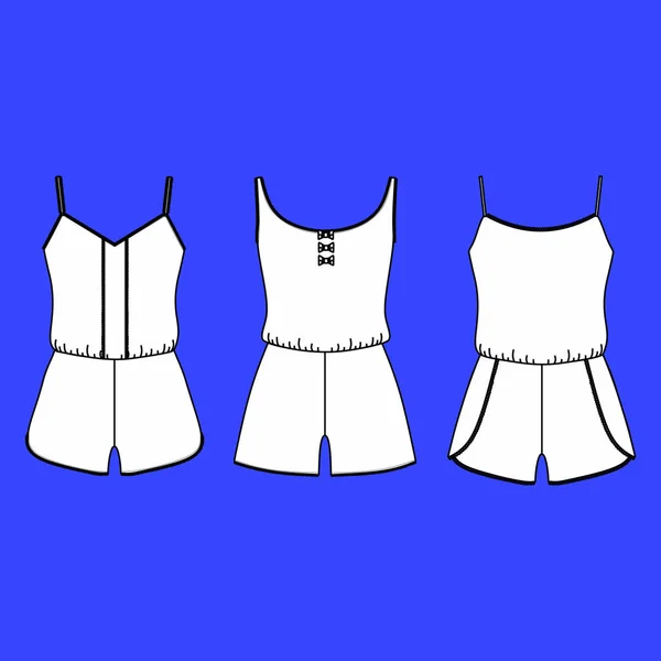 Vêtements de maison pour femmes. maillot de pyjama. short et haut. vêtements . — Image vectorielle