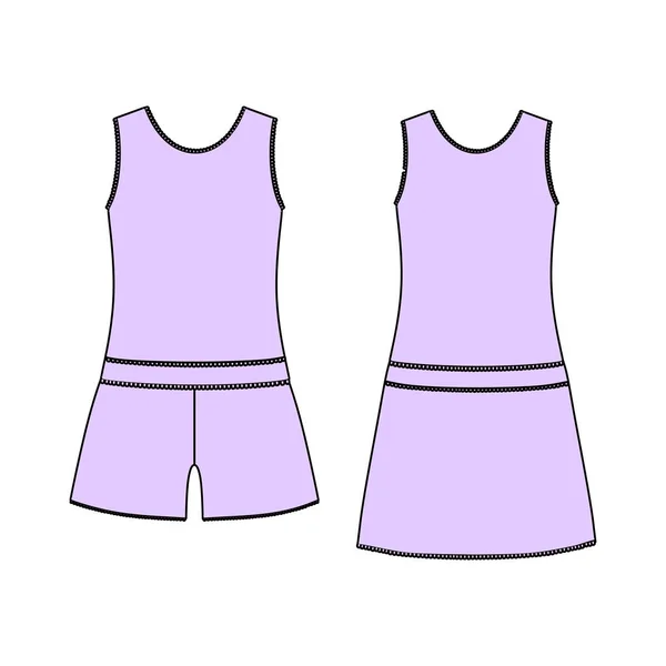 Vêtements de maison pour femmes. maillot de pyjama. short et haut. vêtements . — Image vectorielle