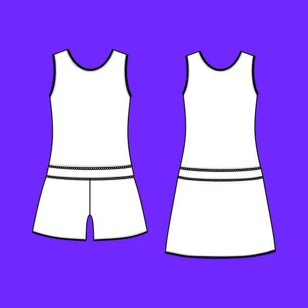Vêtements de maison pour femmes. maillot de pyjama. short et haut. vêtements . — Image vectorielle
