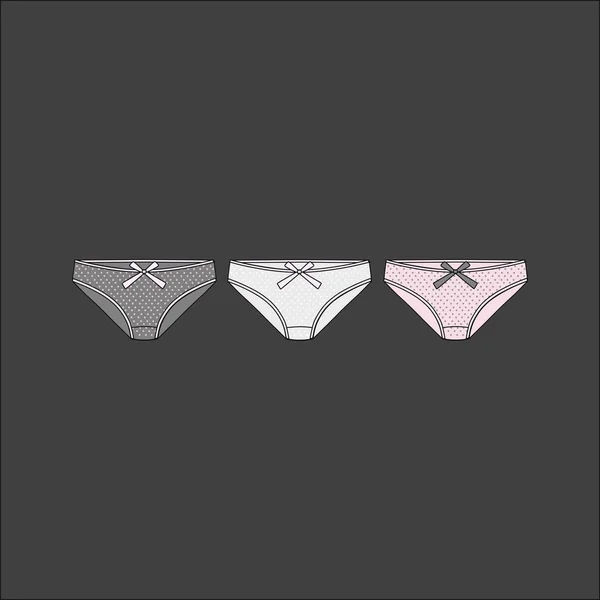 Women's underwear. Lingerie. panties women drawn vector. — Stock Vector