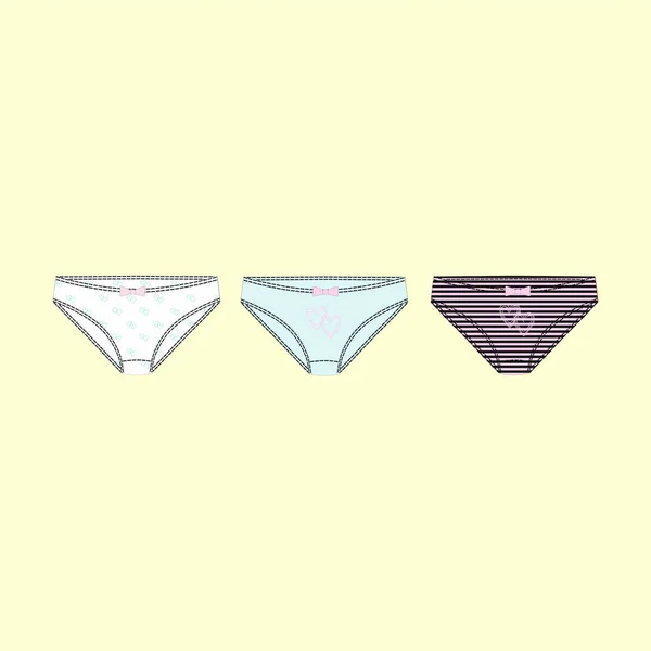 Sous-vêtements pour femmes. Lingerie. culotte femmes dessiné vecteur . — Image vectorielle