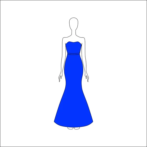 Women's clothing. Dress drawn vector — Stock Vector