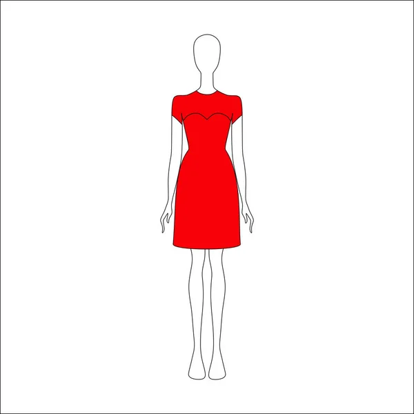 Women's clothing. Dress drawn vector — Stock Vector