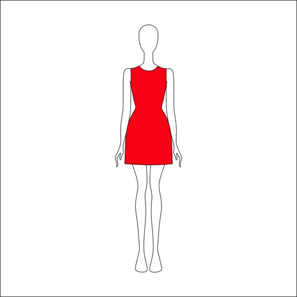 Ropa de mujer. Vestido dibujado vector — Vector de stock
