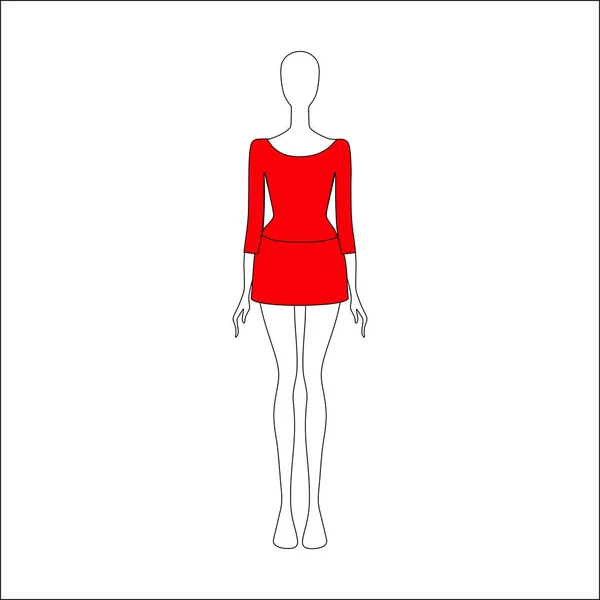 Ropa de mujer. Vestido dibujado vector — Vector de stock