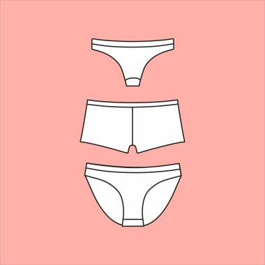 Kadın iç çamaşırı. iç çamaşırı. İç çamaşırı çizilmiş vektör
