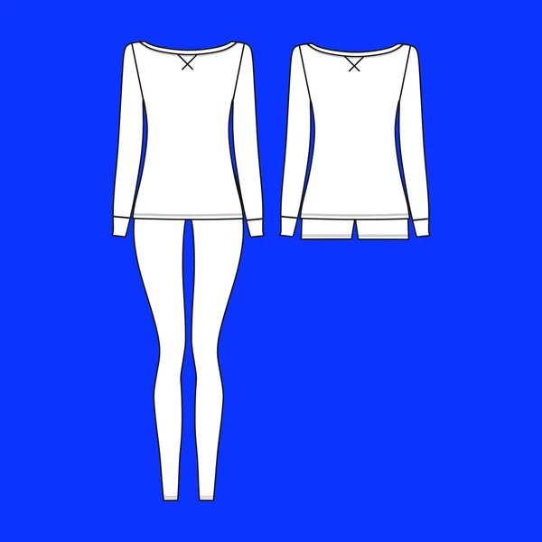 Hosen. Jumper. Damenbekleidung. Homewear. — Stockvektor