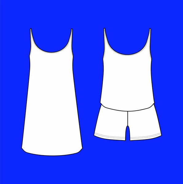 Maillot de pyjama. short et haut. vêtements. Vêtements de maison pour femmes . — Image vectorielle