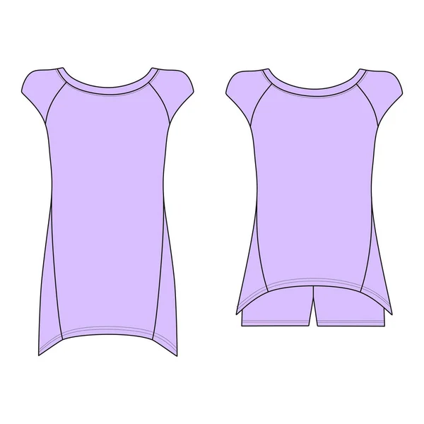 Pyjama's jersey. korte broek en top. kleding. Vrouwen homewear. — Stockvector