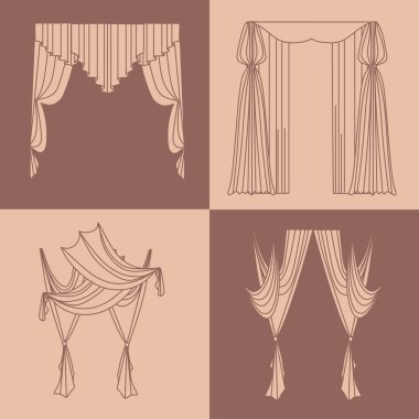 resimde perdeleri ve draperies iç dekorasyon tasarımı