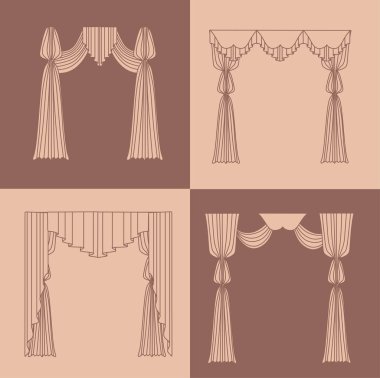 resimde perdeleri ve draperies iç dekorasyon tasarımı