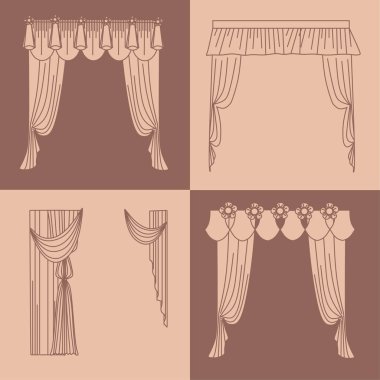 resimde perdeleri ve draperies iç dekorasyon tasarımı