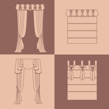 resimde perdeleri ve draperies iç dekorasyon tasarımı