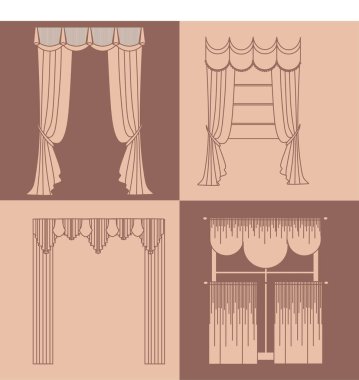 resimde perdeleri ve draperies iç dekorasyon tasarımı