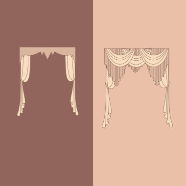 Klasik perde. perdeler. lambrequin