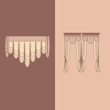 Klasik perde. perdeler. lambrequin
