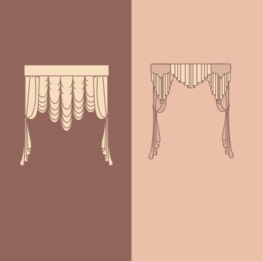 Klasik perde. perdeler. lambrequin
