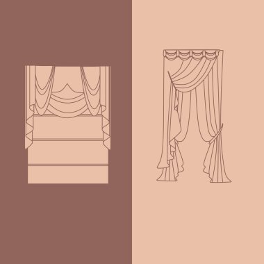 Klasik perde. perdeler. lambrequin