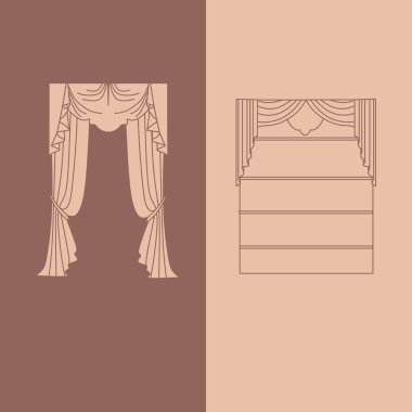 Klasik perde. perdeler. lambrequin