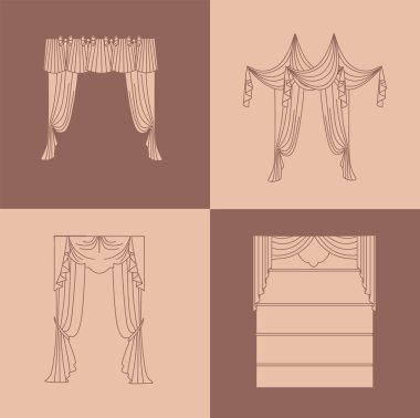 Klasik perde. perdeler. lambrequin