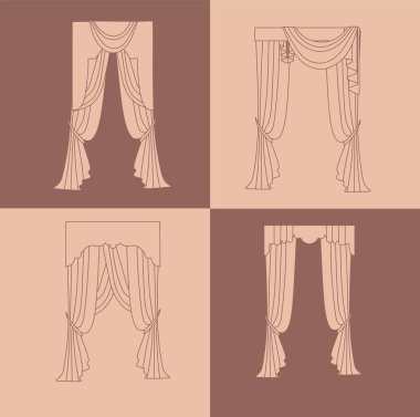 Klasik perde. perdeler. lambrequin