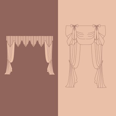 Klasik perde. perdeler. lambrequin