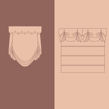 Klasik perde. perdeler. lambrequin