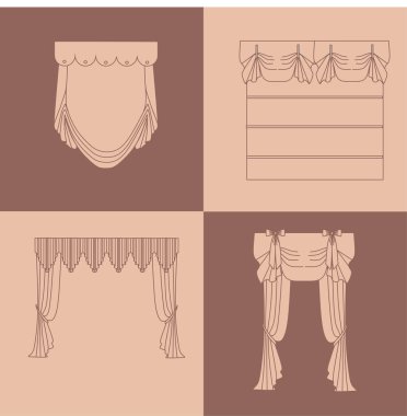 Klasik perde. perdeler. lambrequin