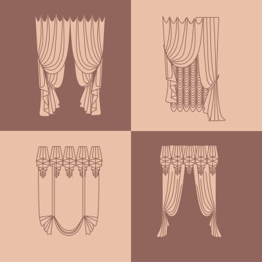  perdeler. lambrequin.Classic perdeler .