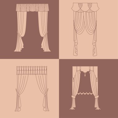  perdeler. lambrequin.Classic perdeler .