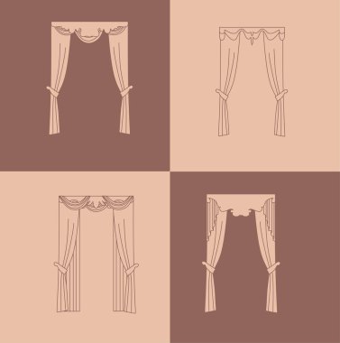  perdeler. lambrequin.Classic perdeler .